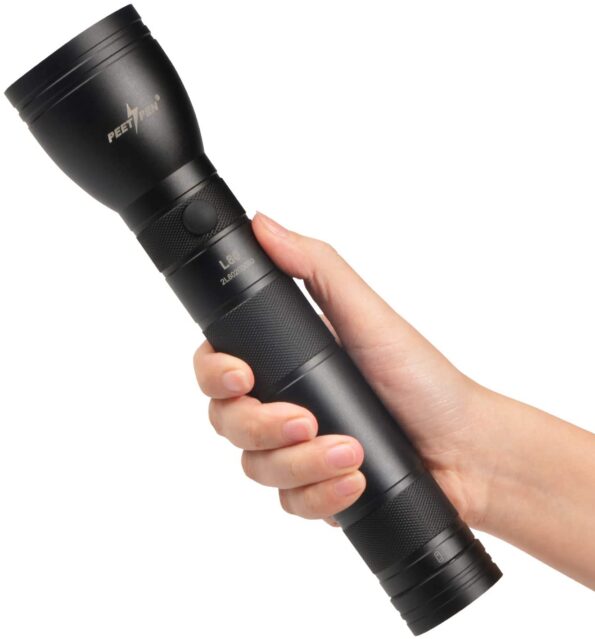 Buy Best 1Km Beam Flashlight Peetpen L80 Rechargeable Heavy Duty Usb Torch Flashlighttorch. 900 Lumens Torch Ipx6 Waterproof 2D Size Cellincluded 15 Price In Kenya Lumen Vault As A Usb Flashlight, The Peetpen L80 Is Able To Illuminate A Distance Of About 1Km Away. It Has Two Brightness Levels, Low And High, And Can Run For Up To 10 Hours Continuously In Low Mode Or About 2 Hours In High. The Front Of The Flashlight Contains A Single Switch That Switches Between The Three Modes(High, Low &Amp; Strobe) And Turns The Light On And Off, While Also Allowing You To Dim The Light'S Brightness. The Flashlight Comes With A Single 2D Lithium Battery. Can Also Be Powered With 2Pcs D Cells Of Eveready Batteries Which Are Readily Available In Shops.