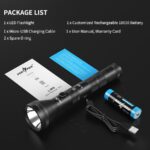 400m PEETPEN L30- LED USB rechargeable flashlight 1200 lumens, 400meters beam, IPX6 waterproof, 2SC Li-ion 1,200mAh battery(included)