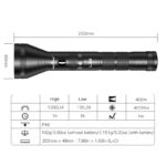 400m PEETPEN L30- LED USB rechargeable flashlight 1200 lumens, 400meters beam, IPX6 waterproof, 2SC Li-ion 1,200mAh battery(included)