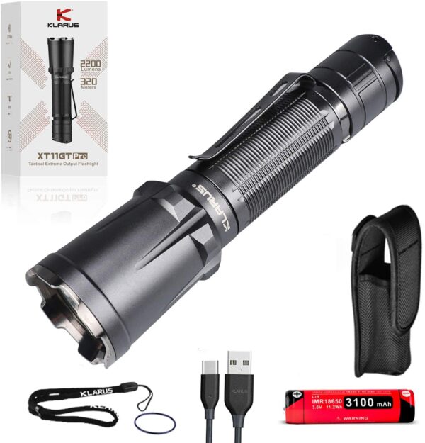 Buy Best Klarus Xt11Gt Pro 2200 Lumens Usb C Rechargeable Flashlight Torch Instant Reaction Dual Tail Switches With 3100Mah Imr 18650 Battery Holster 13 Products Price In Kenya Lumen Vault 2,200 Lumens 320 Meters Beam 3,100Mah Imr 18650 Li-Ion Battery Up To 150 Hrs Of Uninterrupted Illumination Ipx8 Waterproof(Can Withstand Continuous Immersion In Water) Warranty: 5Yrs