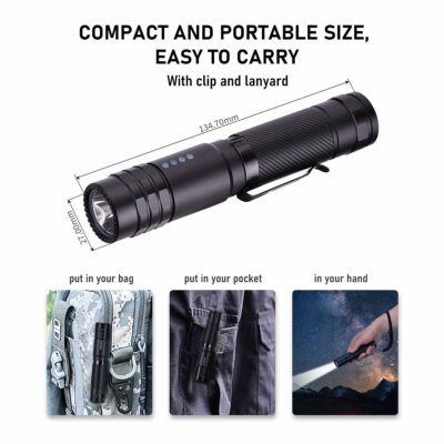 Peetpen L28 Rechargeable Flashlight – 1500 Lumen LED Torch with USB-C, Waterproof, Long Range Beam, Tactical EDC for Camping & Emergency (5)