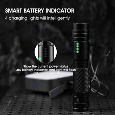Peetpen L28 Rechargeable Flashlight – 1500 Lumen LED Torch with USB-C, Waterproof, Long Range Beam, Tactical EDC for Camping & Emergency (5)