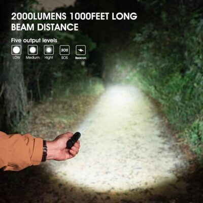 Peetpen L28 Rechargeable Flashlight – 1500 Lumen LED Torch with USB-C, Waterproof, Long Range Beam, Tactical EDC for Camping & Emergency (5)